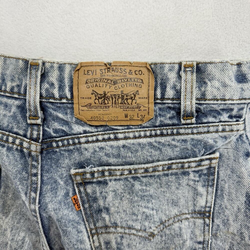 Vintage Levis Jeans Fits 30x33 Blue Acid Wash Orange Tab 40550 550USA Made 80s - Picture 15 of 16